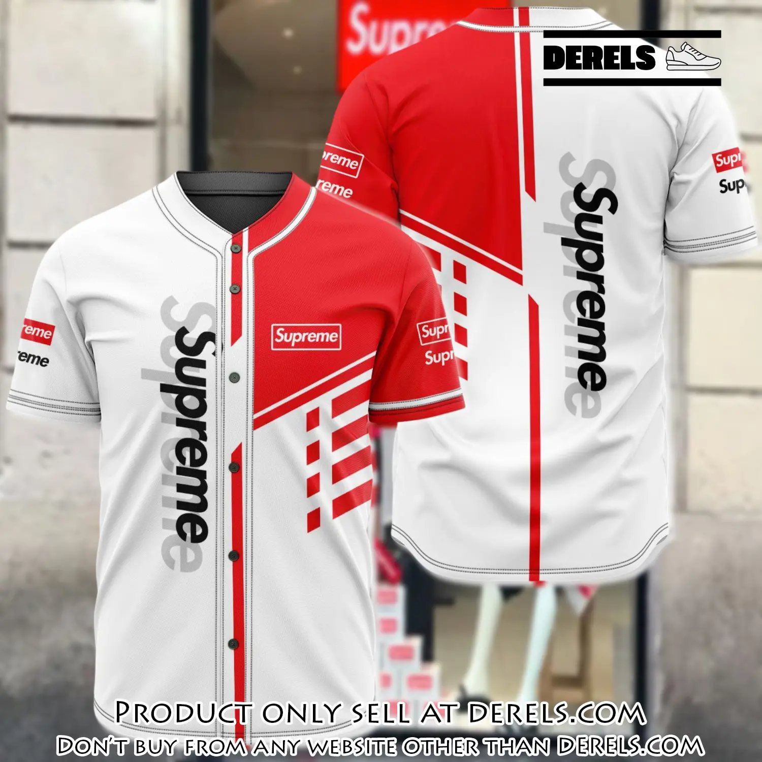 Supreme white baseball jersey shirt luxury bjs1246 dr1101225